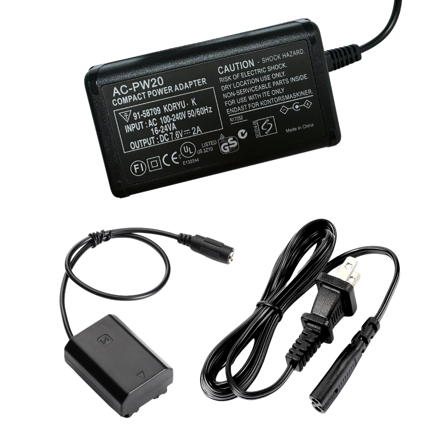 Adaptador de Corriente y Batería Dummy para Sony NP-FZ100