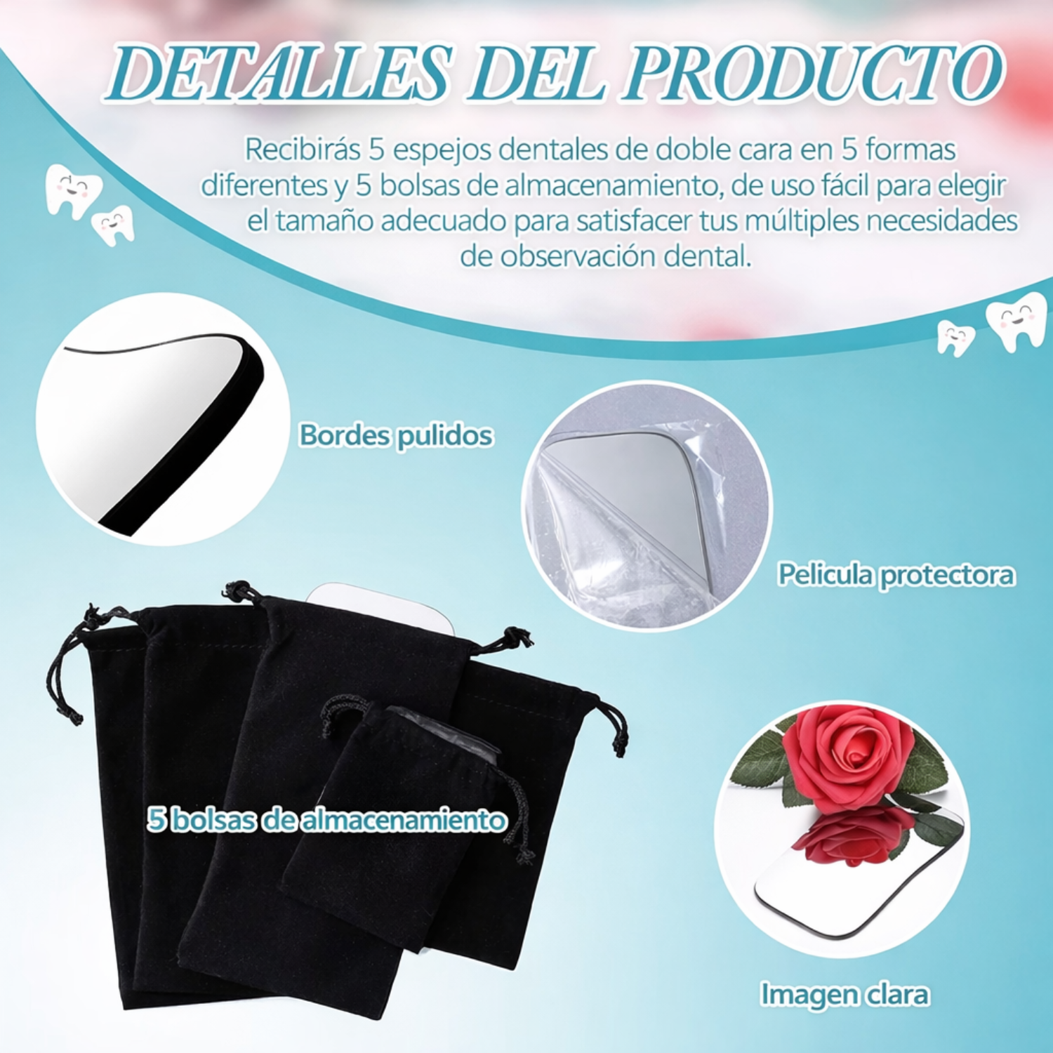 Espejos Intraorales Dentales de Fotografía – Pack x5