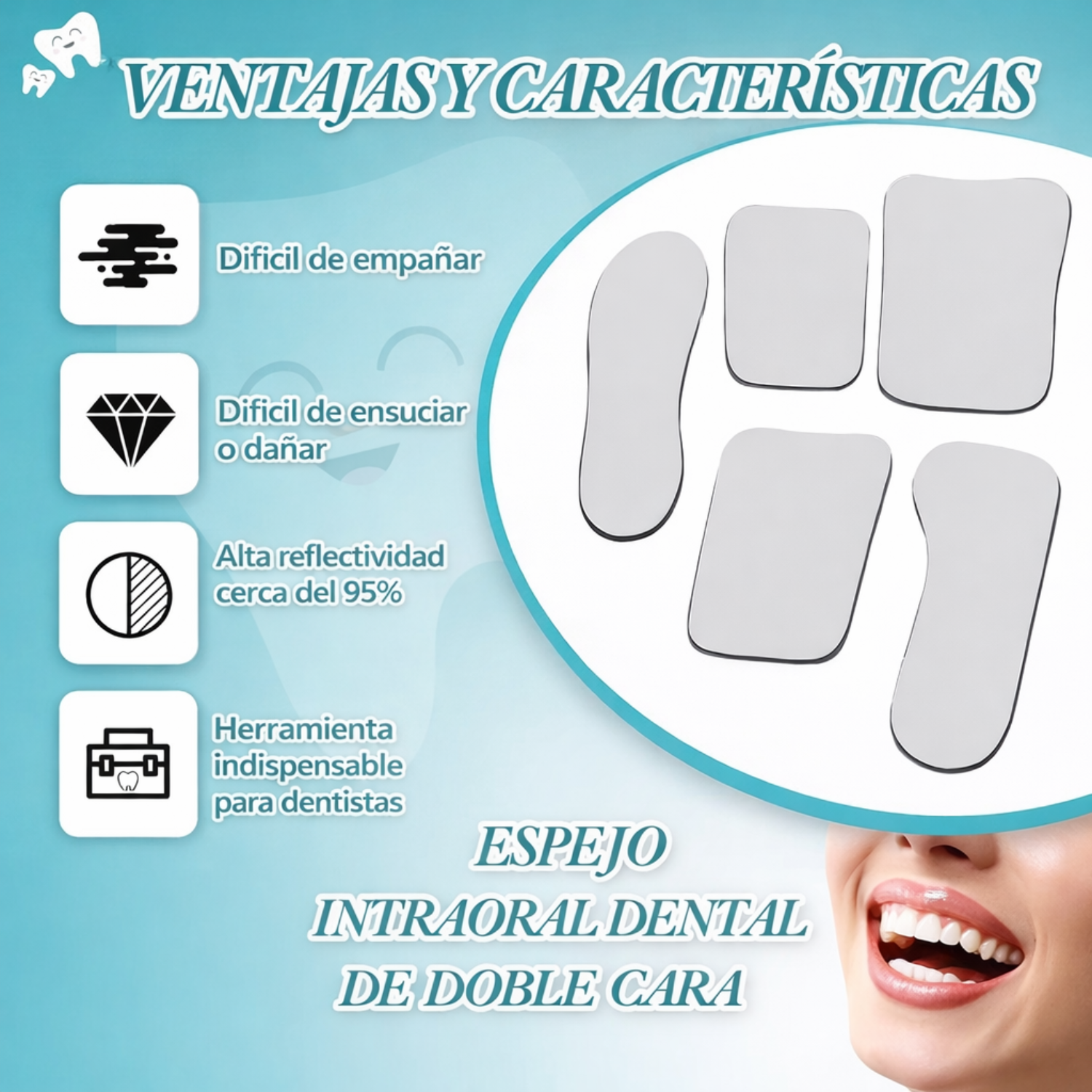 Espejos Intraorales Dentales de Fotografía – Pack x5
