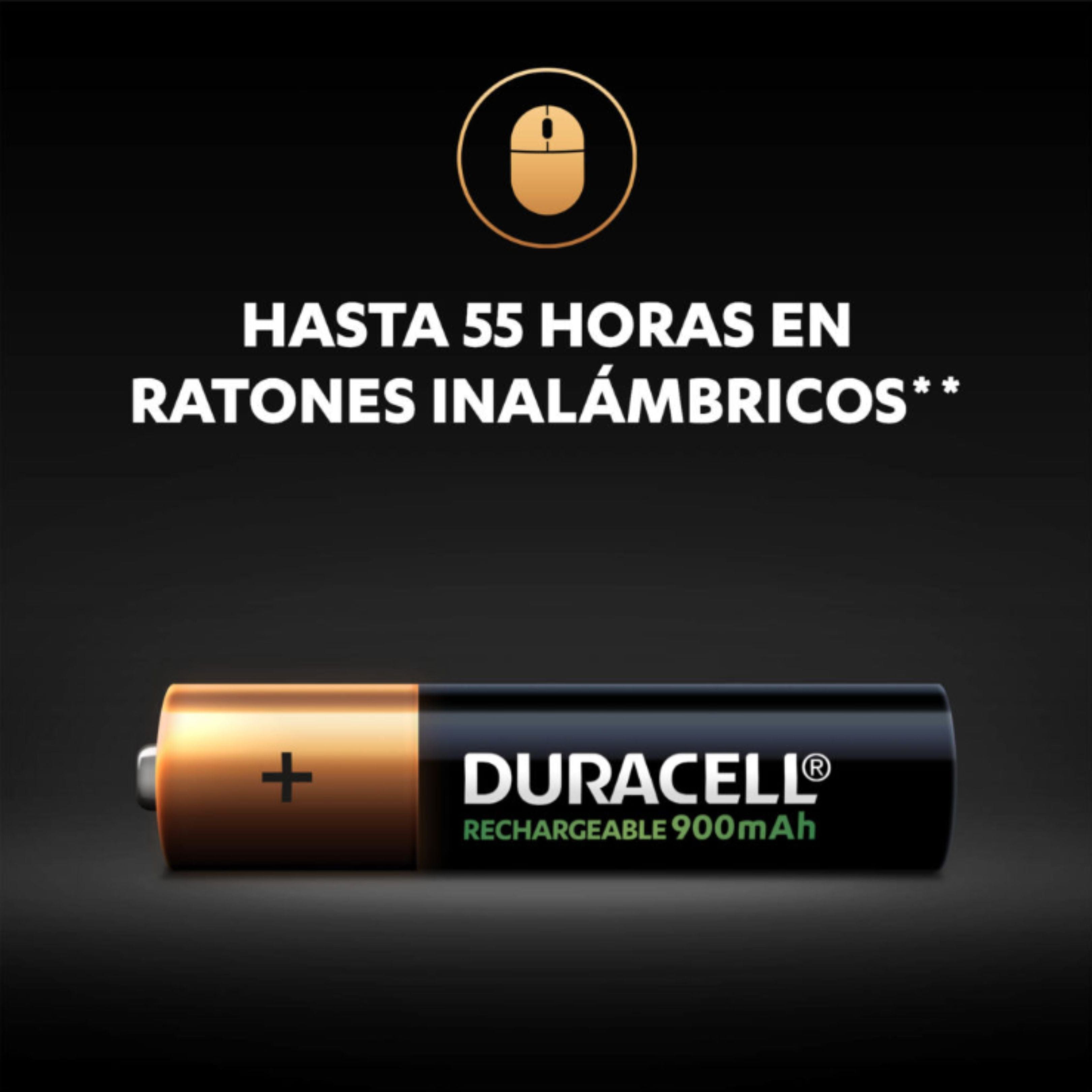 Pilas Recargables Duracell AAA de 900 mAh (4 unidades)