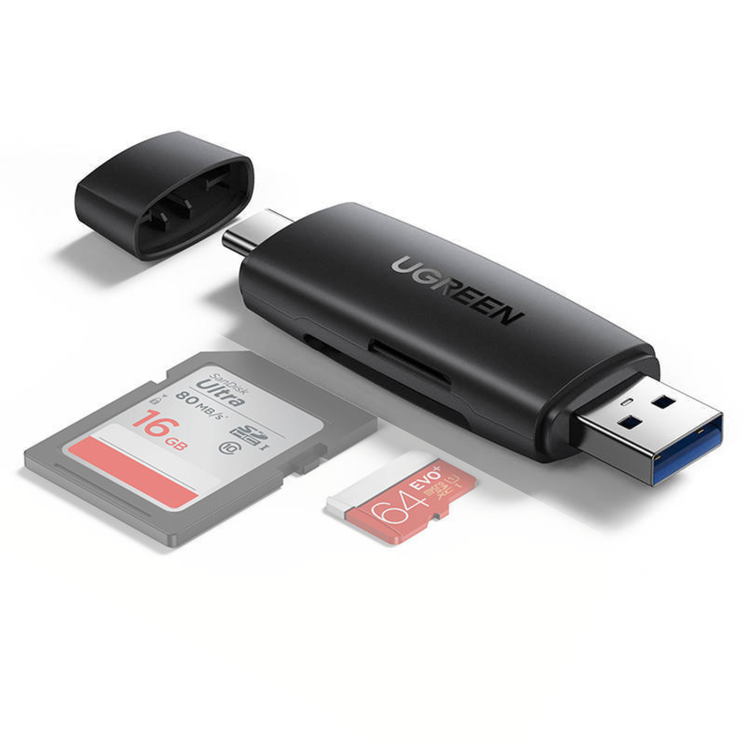 Lector de Tarjetas UGREEN SD/TF 2 en 1 USB-C y USB B 3.0