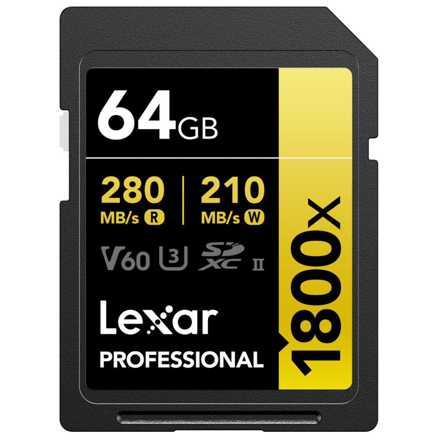 Memoria SDXC U3 V60 Lexar Professional 64GB - W:210MB/s -R:280MB/s 1800x