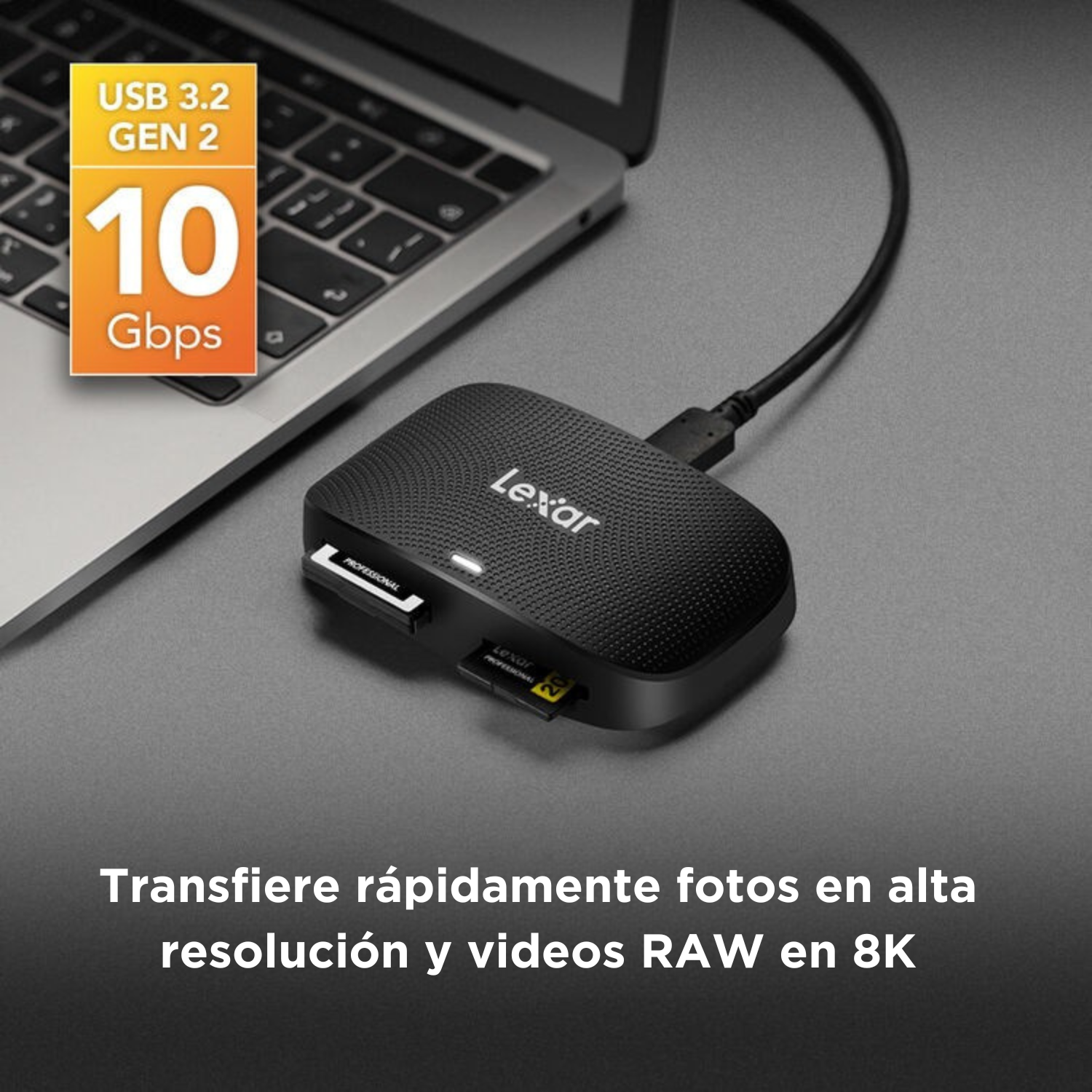 Lector de tarjetas Lexar Professional CFexpress Tipo B/SD USB 3.2 Gen 2