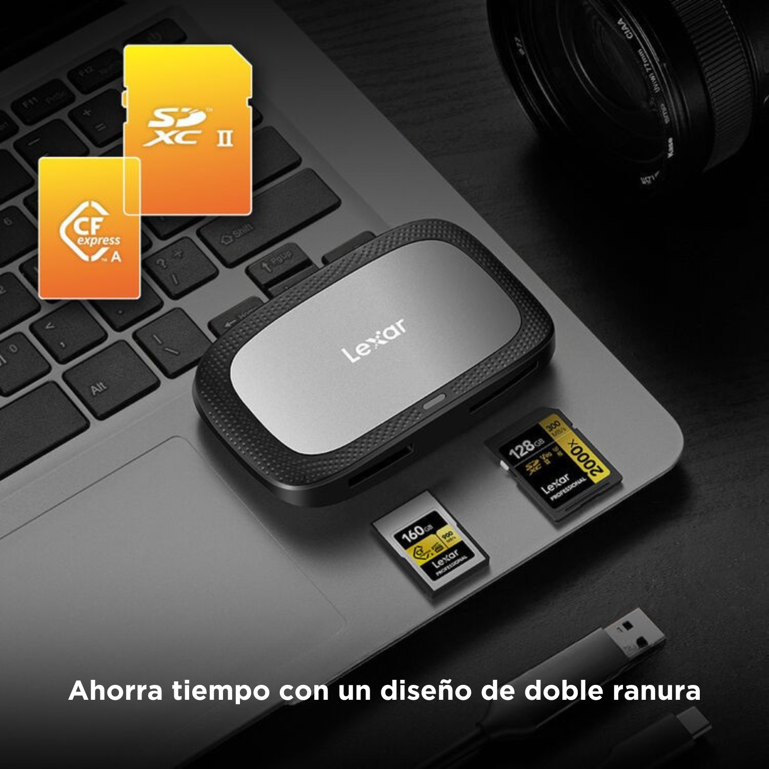 Lector de tarjetas Lexar Professional CFexpress Tipo A/SD USB 3.2 Gen 2