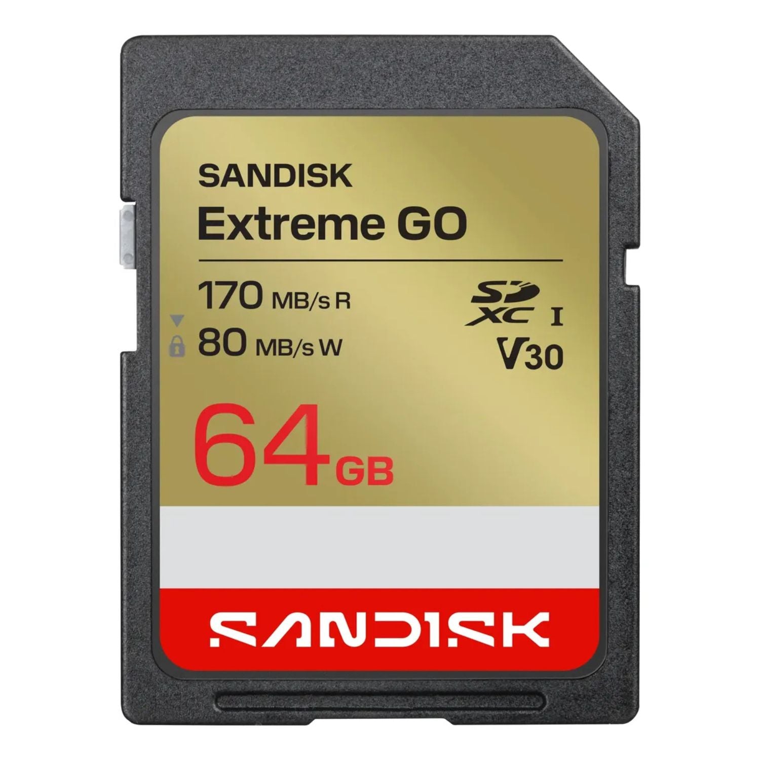 Memoria SD SanDisk Extreme GO 64GB V30 U3 UHS-I R:170MB/s 4K