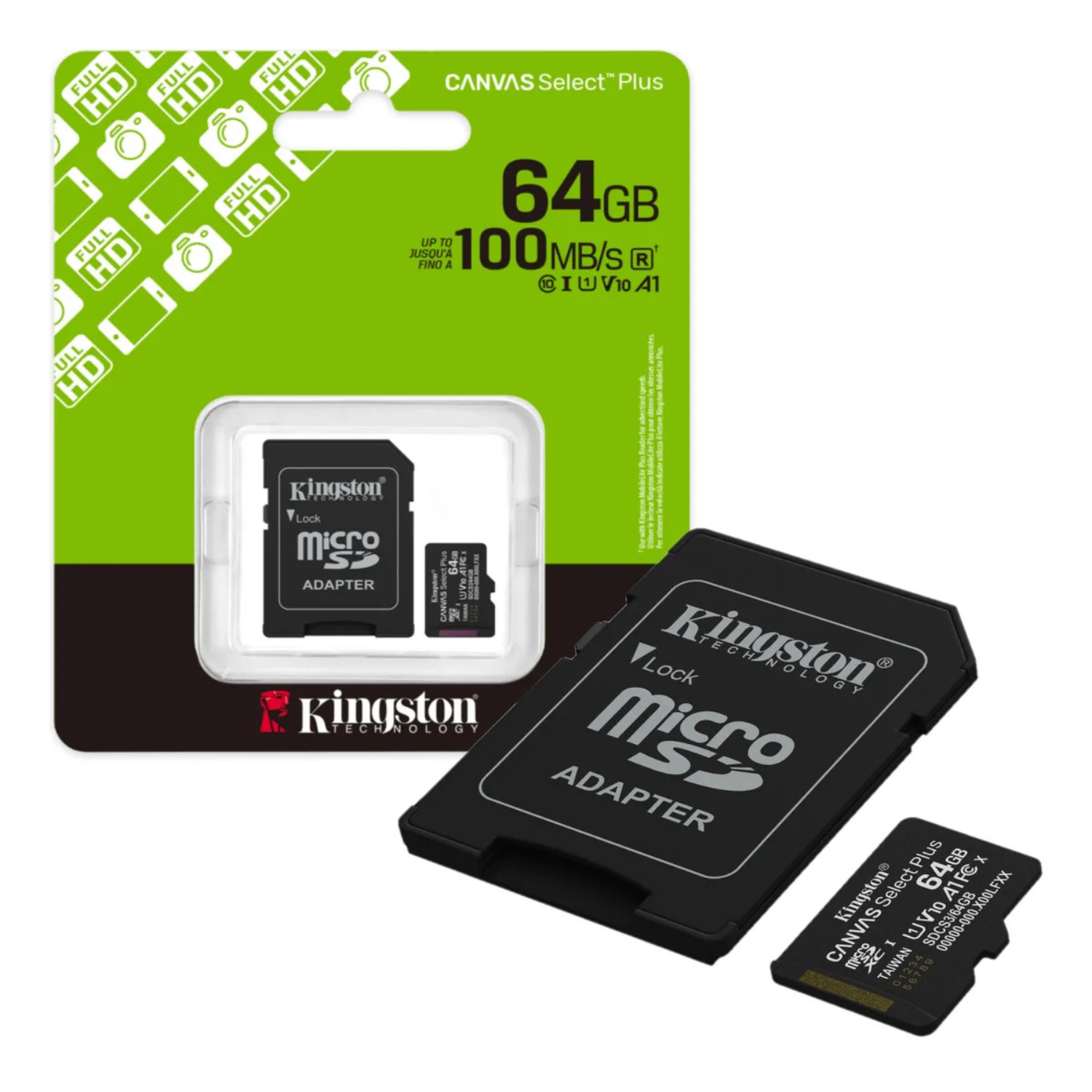 Memoria Micro SD 64GB 100MB/s Kingston Canvas Select