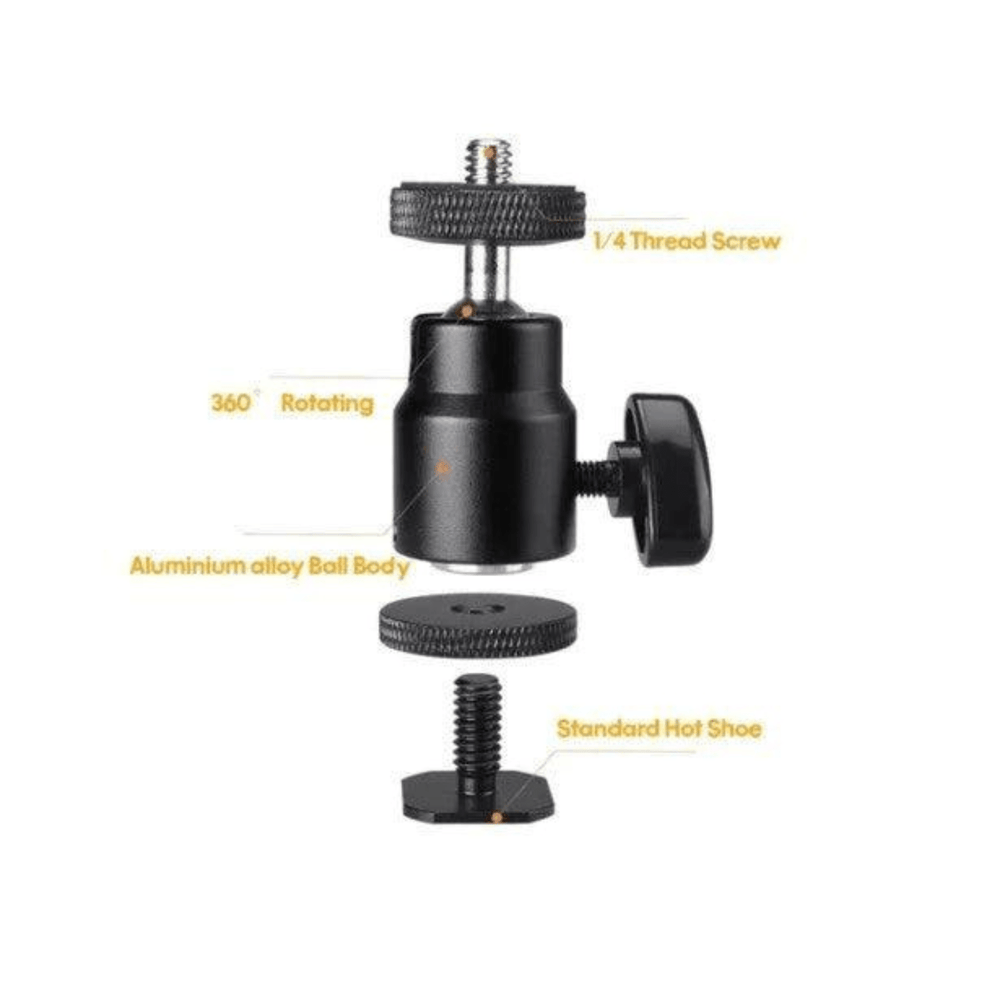 Mini Rótula Mini rótula 360º para aro de luz o trípodes de metal con zapata