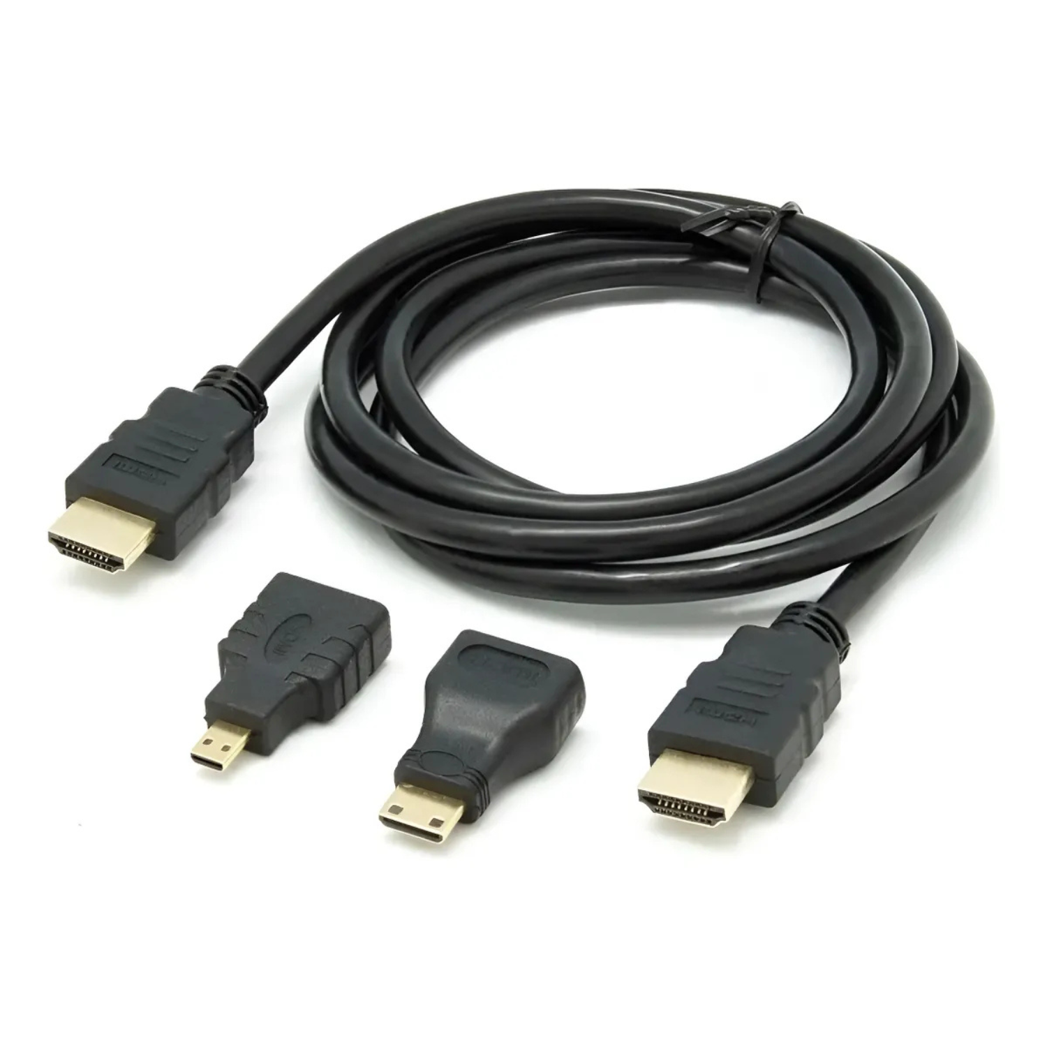 Cable Hdmi 3 En 1 (Con adaptador Micro HDMI y Mini HDMI)