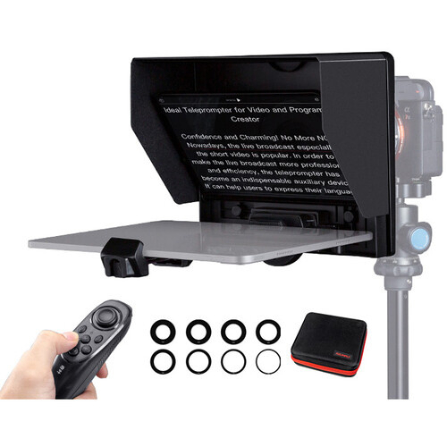 Teleprompter portátil TP10 para cámaras DSLR y celulares