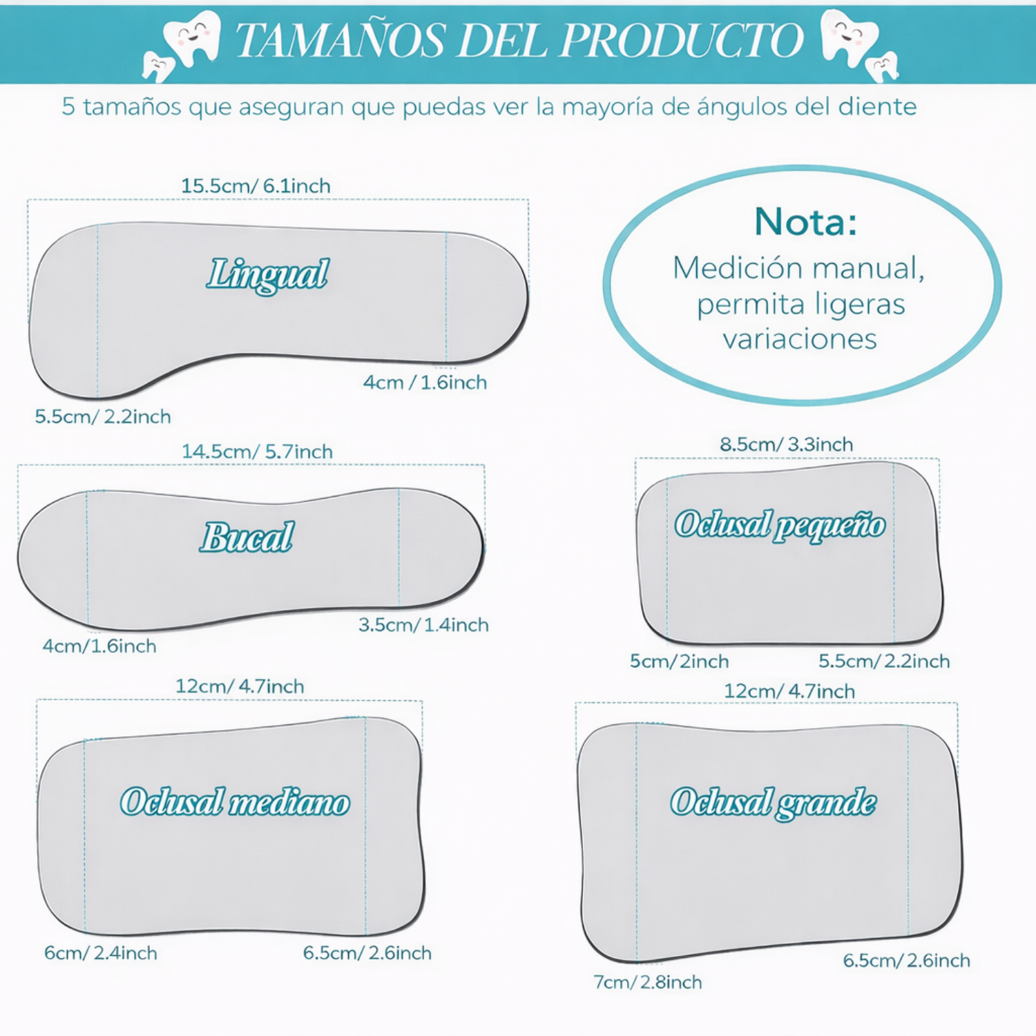 Espejos Intraorales Dentales de Fotografía – Pack x5