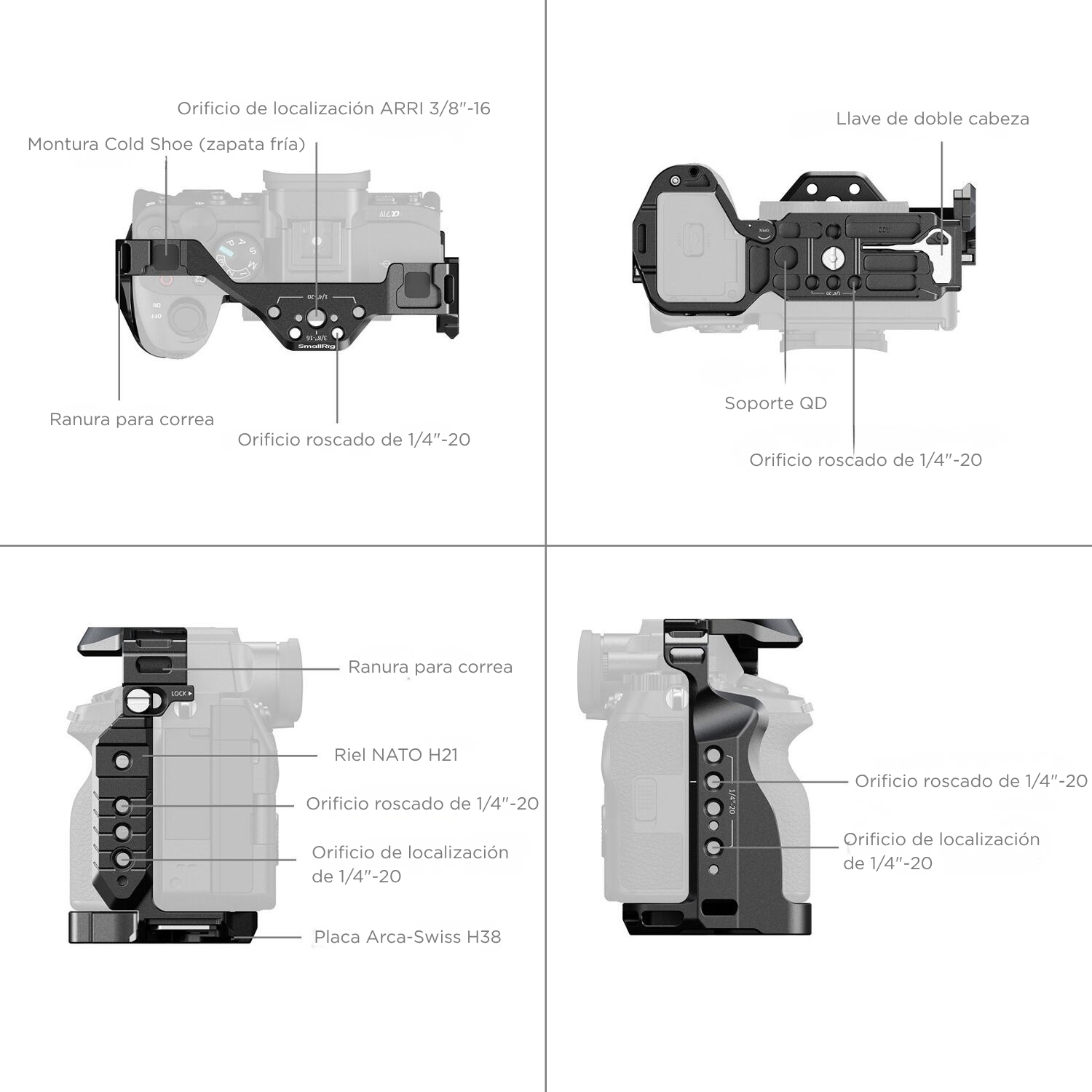 Jaula Completa SmallRig para Cámaras Sony Alpha (a7 IV, a7R V, a7S III, a1, a7R IV)