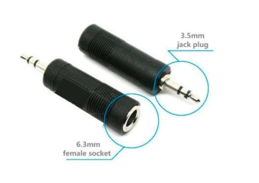 Adaptador de Audio de Plug 3.5mm a Jack 6.3mm Negro