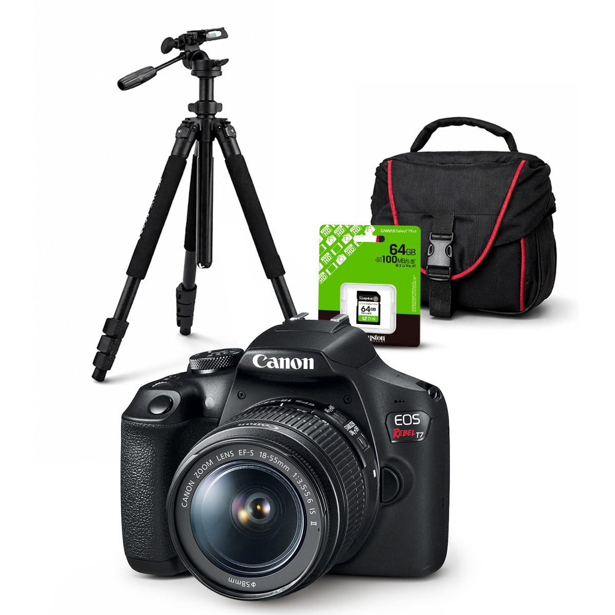 Cámara Canon EOS T7 + Lente EF-S 18-55mm f/3.5-5.6 IS II