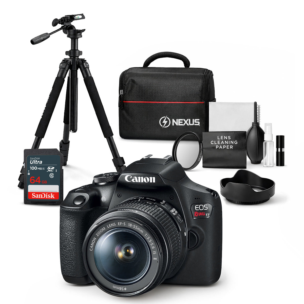 Cámara Canon EOS T7 + Lente EF-S 18-55mm f/3.5-5.6 IS II