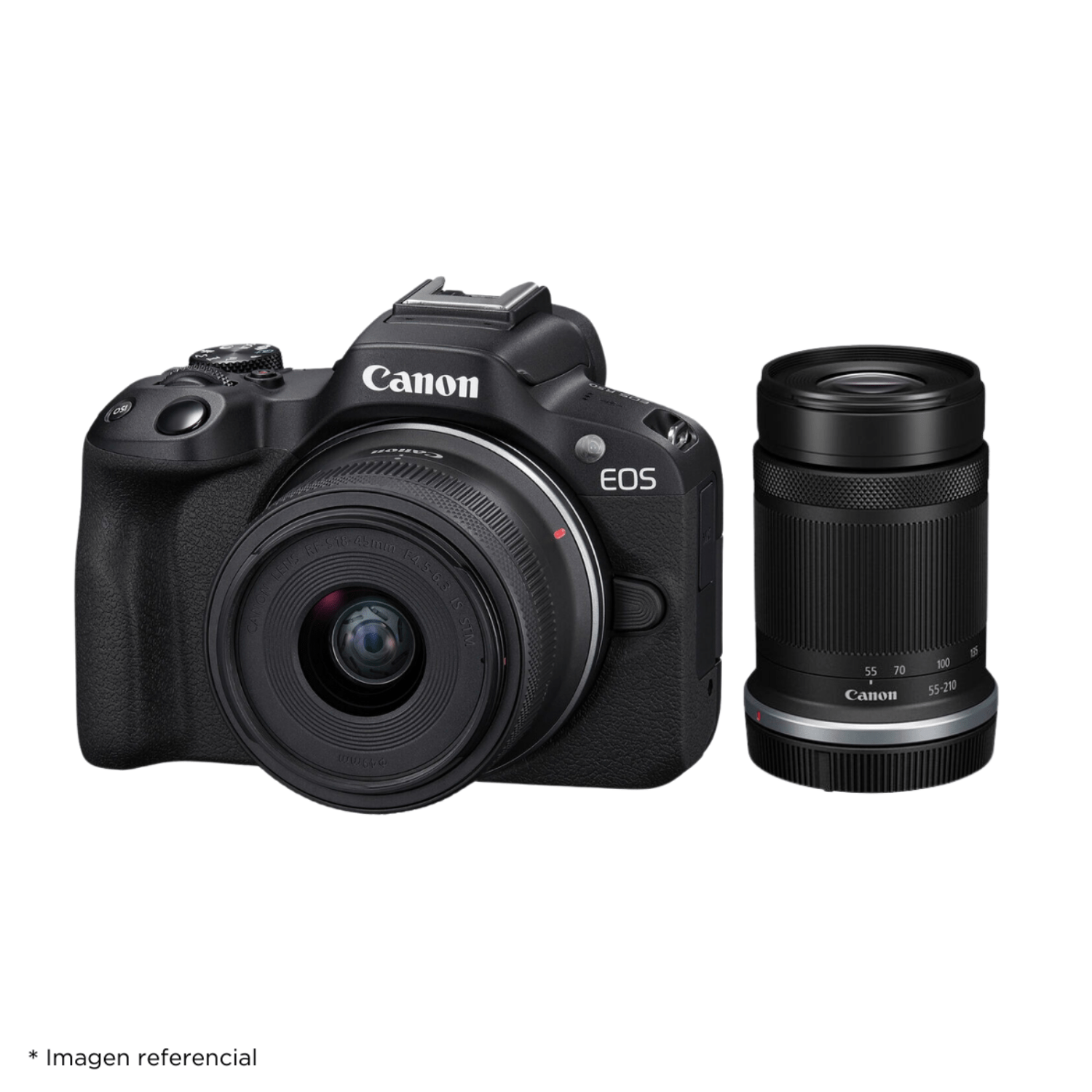 Cámara Mirrorless EOS R50 + Lente RF S 18-45mm/55-210mm + Kit Advance de Accesorios