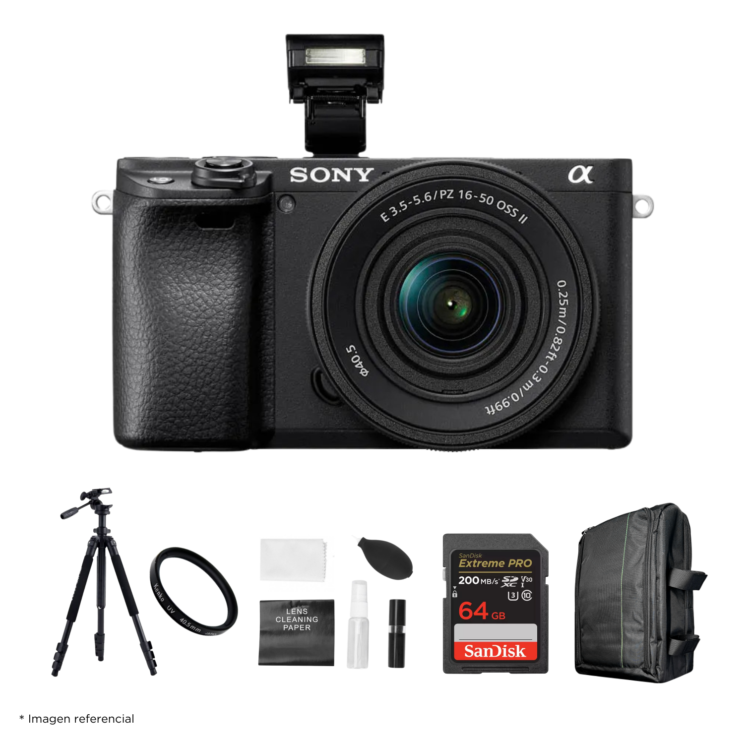Cámara Sony Alpha a6400 Mirrorless + Lente 16-50mm II