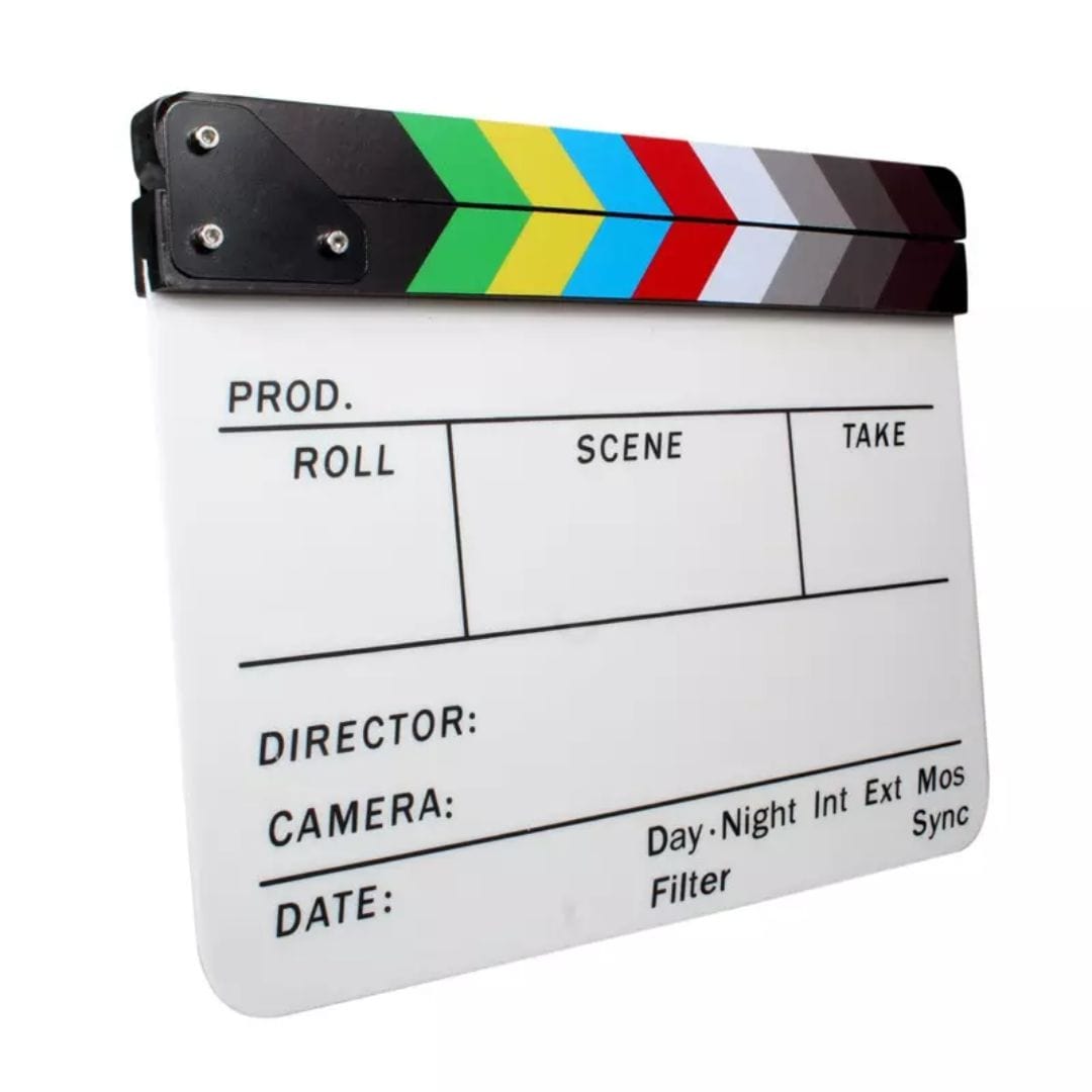 Claqueta Acrílica Magnética para producciones audiovisuales y Cine