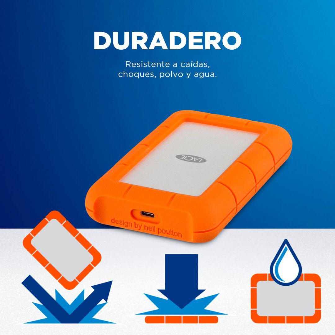 Disco duro externo LaCie Rugged USB-C 1TB