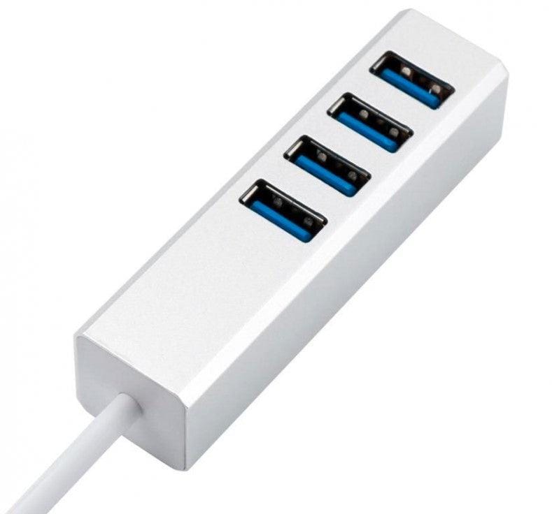 Hub 4 Puertos USB 3.0_5 GBPS Indicador LED Super Speed - 30 cm - Blanco