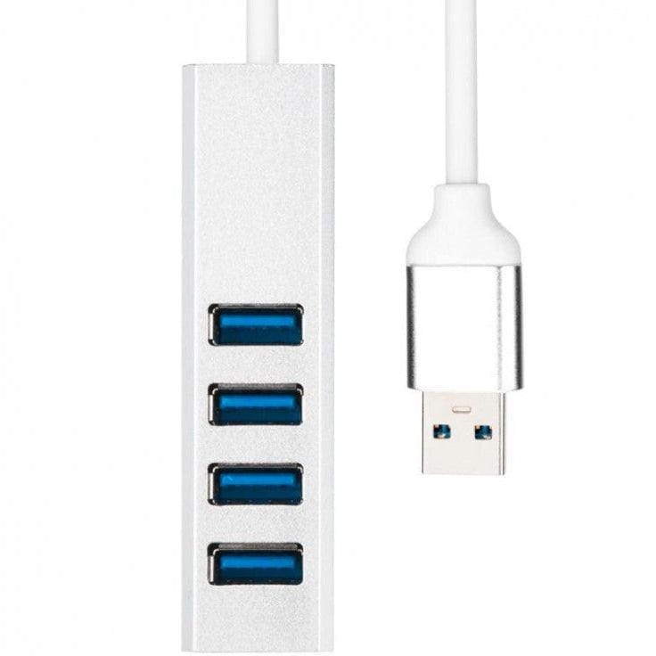 Hub 4 Puertos USB 3.0_5 GBPS Indicador LED Super Speed - 30 cm - Blanco