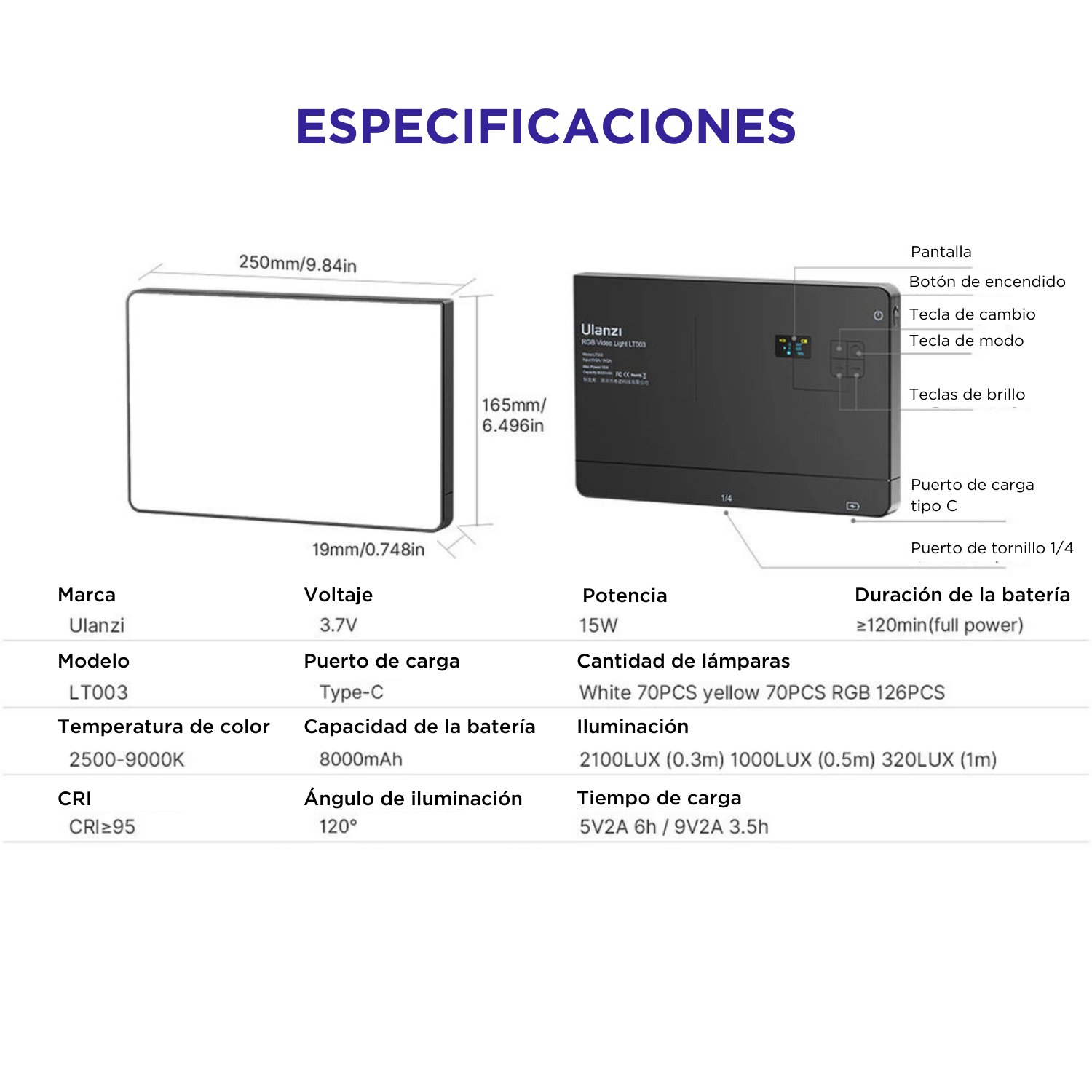 Luz Continua Ulanzi LT003