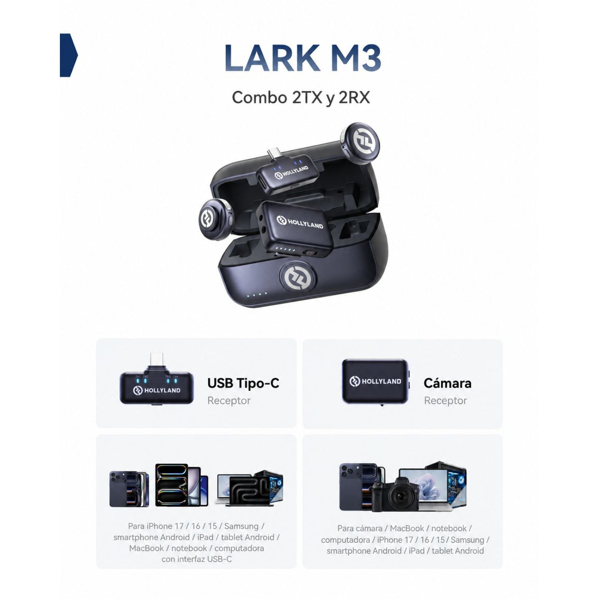 Micrófono Inalámbrico Hollyland Lark M3