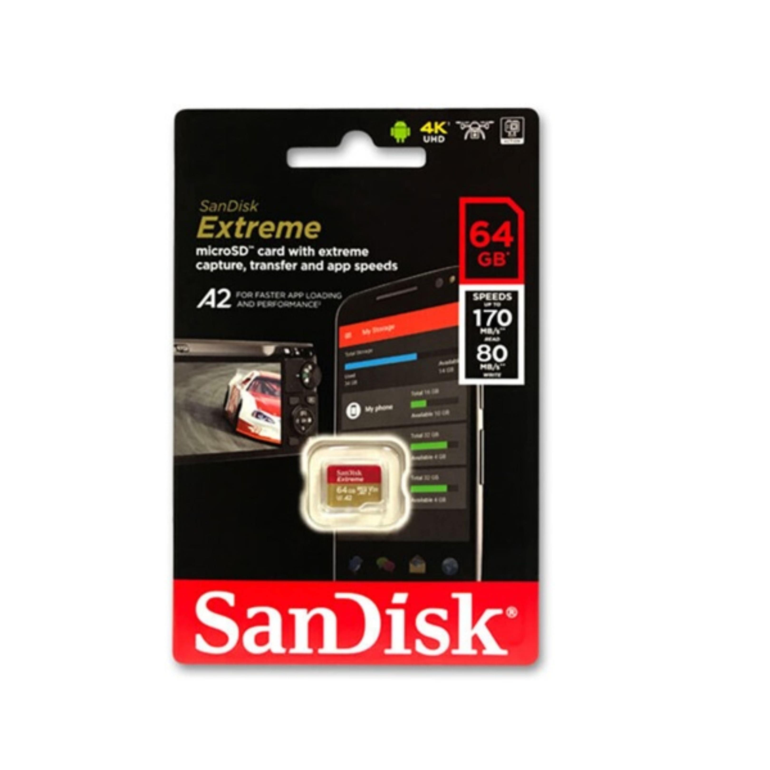 Memoria Sandisk Extreme A1 Micro SD 64gb 170mb/s