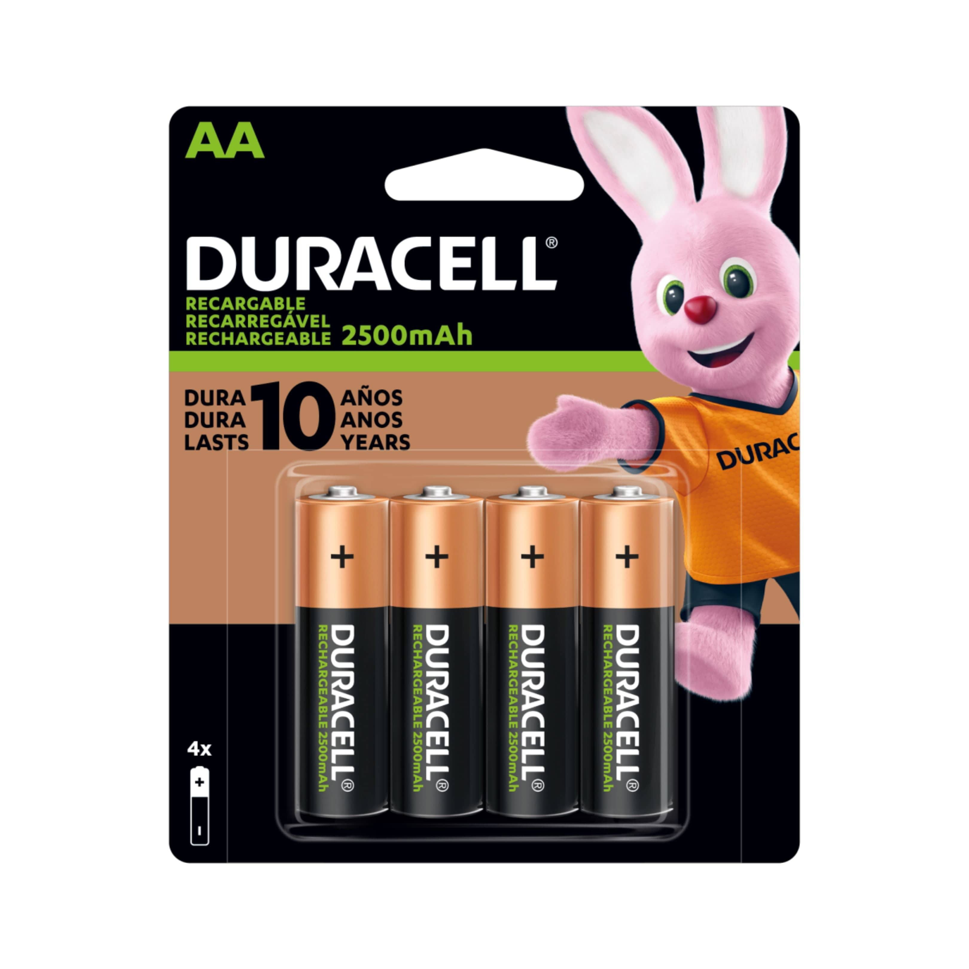 Pilas Recargables Duracell AA de 2500 mAh (4 unidades)