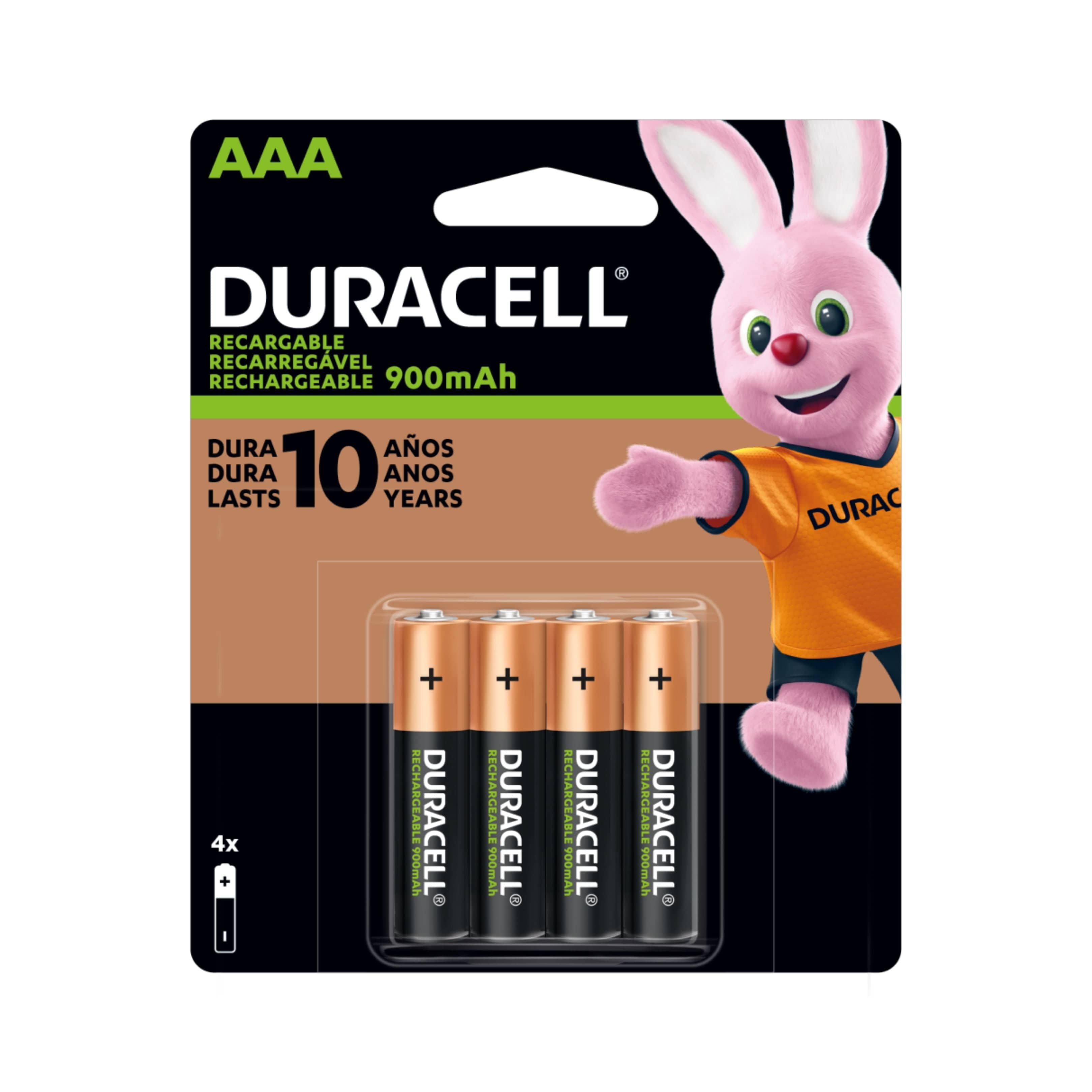 Pilas Recargables Duracell AAA de 900 mAh (4 unidades)