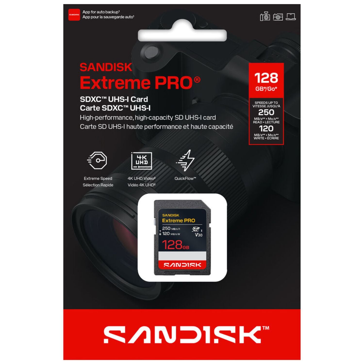 Memoria SD Sandisk Extreme Pro 128GB 250 MB/s