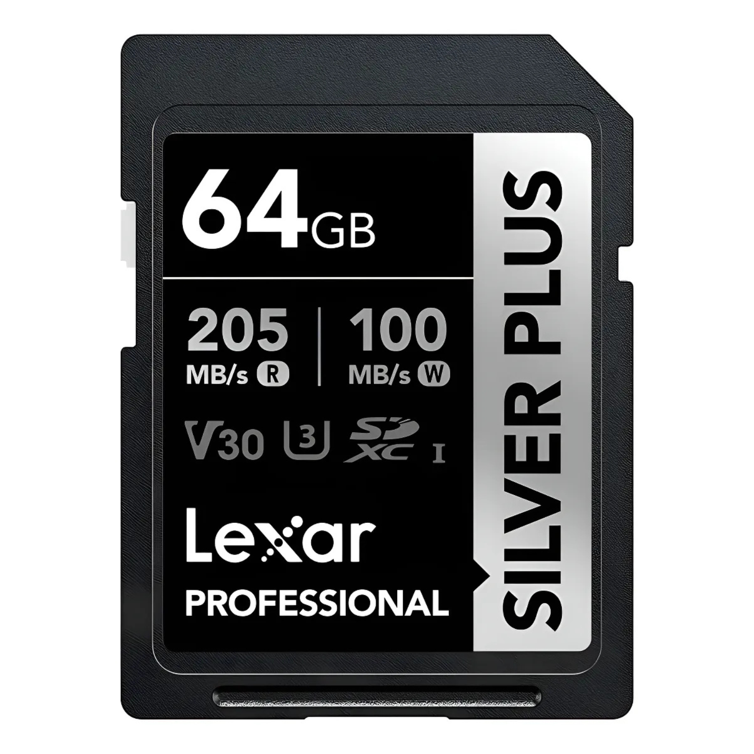 Memoria SDXC U3 V30 Lexar Professional 64GB - W:100MB/s -R:205MB/s SILVER PLUS
