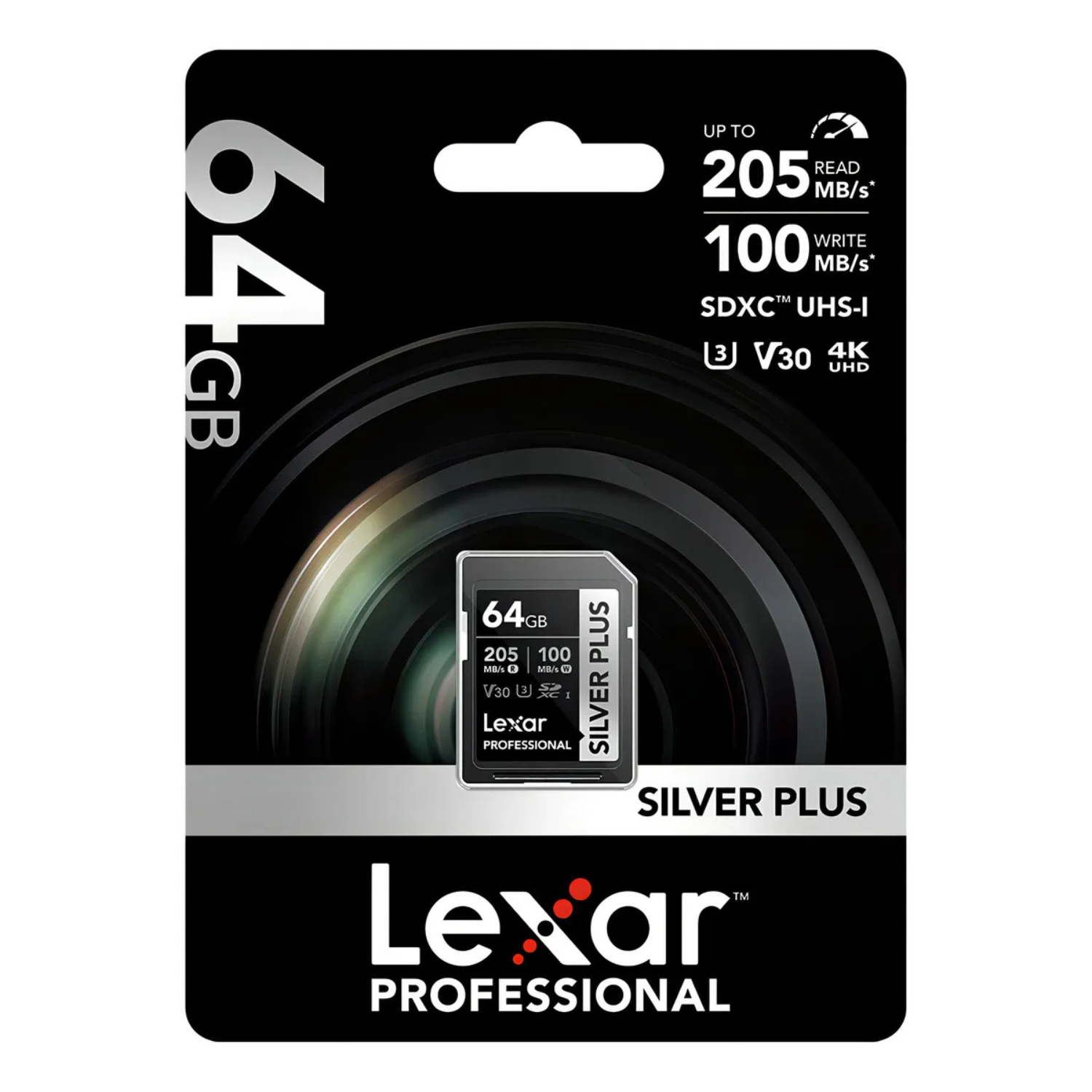 Memoria SDXC U3 V30 Lexar Professional 64GB - W:100MB/s -R:205MB/s SILVER PLUS