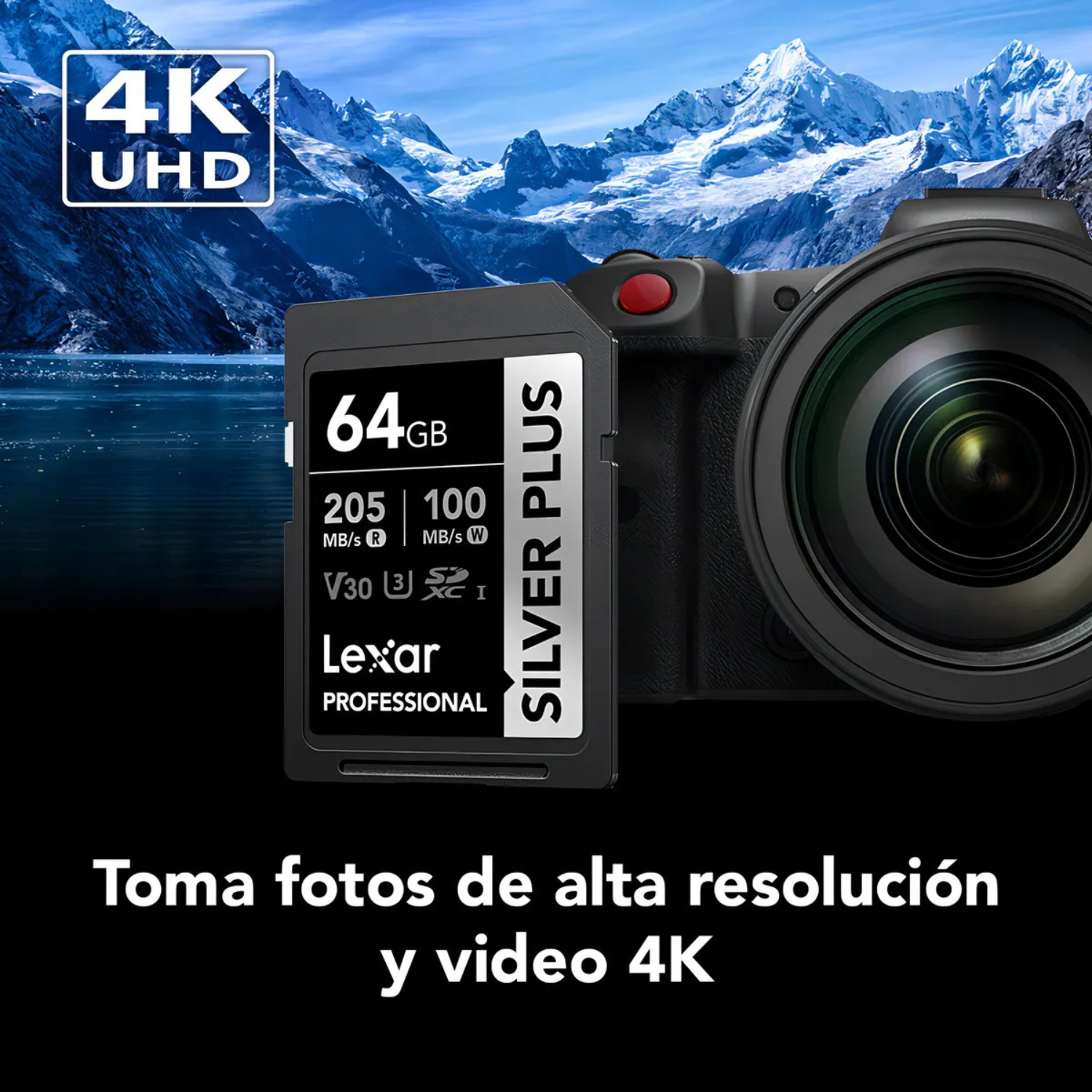 Memoria SDXC U3 V30 Lexar Professional 64GB - W:100MB/s -R:205MB/s SILVER PLUS