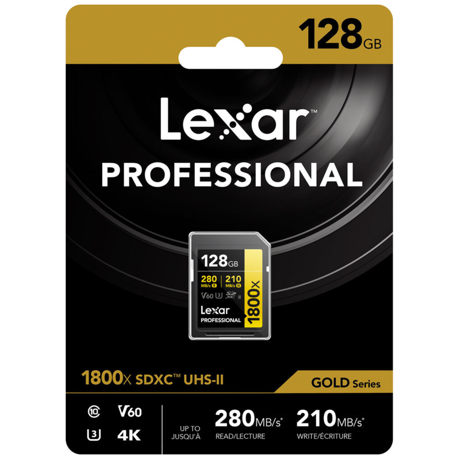 Memoria SDXC U3 V60 Lexar Professional 128GB - W:210MB/s -R:280MB/s 1800x