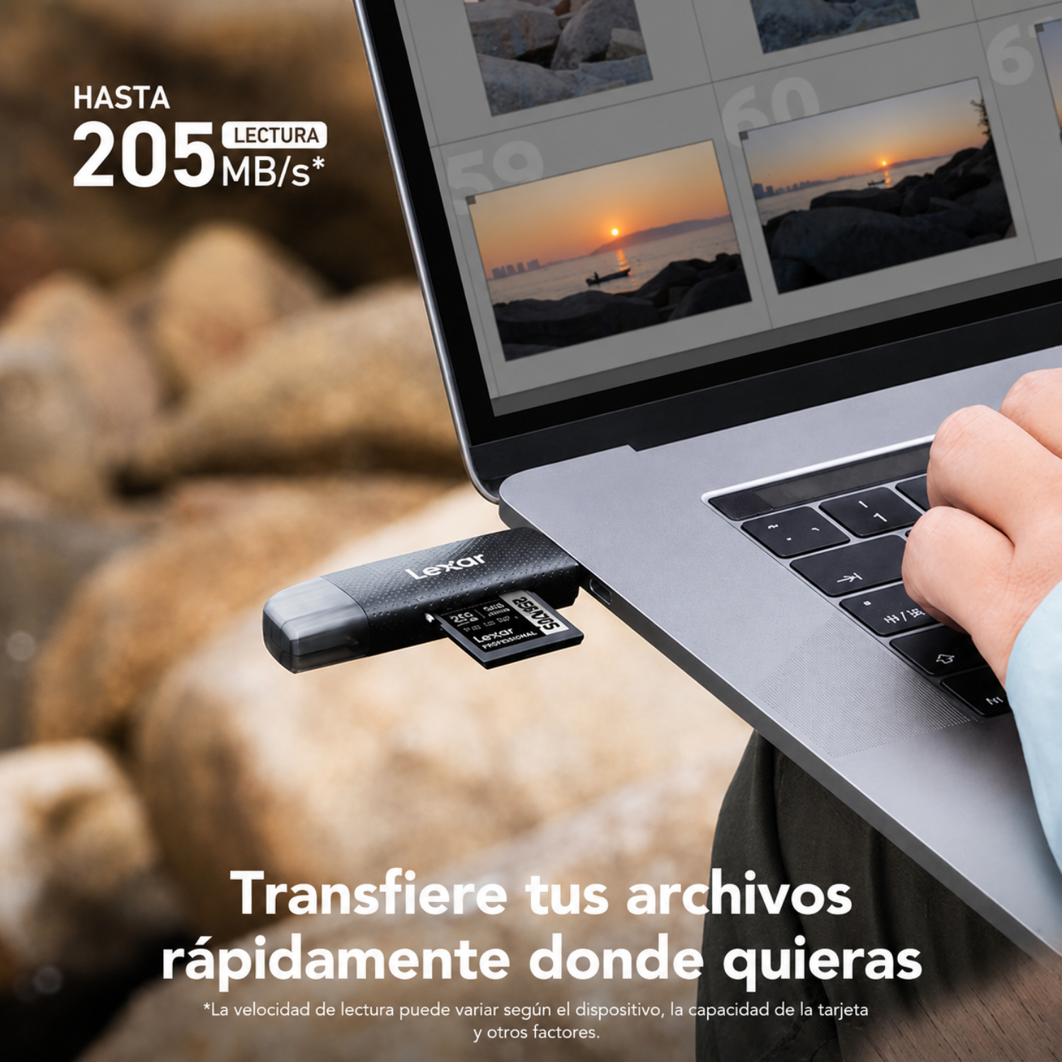 Lector de tarjetas Lexar Dual-Slot USB-A/C para SD y microSD