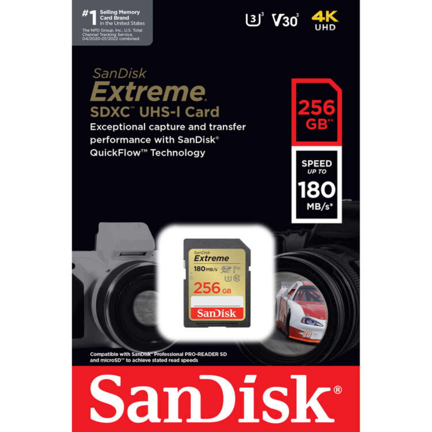 Memoria SD Sandisk Extreme 256GB 180MB/s