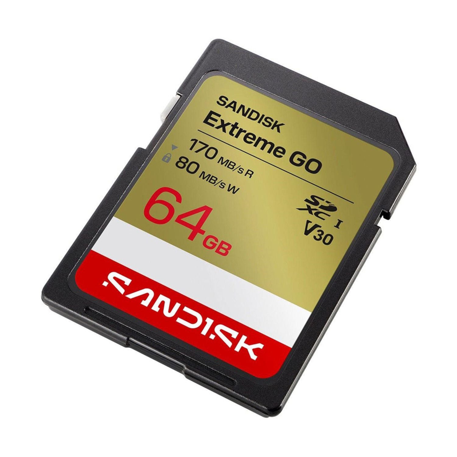 Memoria SD SanDisk Extreme GO 64GB V30 U3 UHS-I R:170MB/s 4K